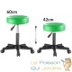 Tabouret de bureau à roulettes assise 35 cm vert avec dossier pivot à 360°