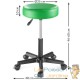 Tabouret de bureau à roulettes assise 35 cm vert avec dossier pivot à 360°