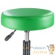 Tabouret de bureau à roulettes assise 35 cm vert avec dossier pivot à 360°