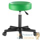 Tabouret de bureau à roulettes assise 35 cm vert avec dossier pivot à 360°