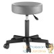 Tabouret de bureau à roulettes assise 35 cm gris avec dossier pivot à 360°