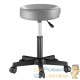 Tabouret de bureau à roulettes assise 35 cm gris avec dossier pivot à 360°