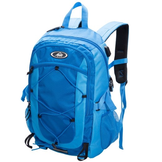 Sac à dos moderne Bleu avec prise USB intégrée. 25 litres. Housse de protection offerte