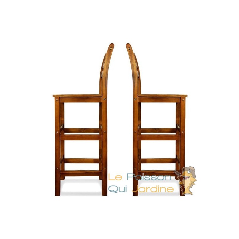 Tabourets de bar lot de 2 bois d'acacia solide