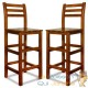 Lot de 2 tabourets de bar 110 cm en bois d'acacia. Grande qualité de fabrication