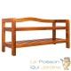 Banc et meuble à chaussures 85 cm : 2 niveaux. En acacia