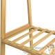 Porte manteaux en bambou avec roulettes 1 barre de penderie