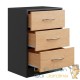 Lot de 2 Tables de chevet (de nuit) Moderne gris/bois 54 x 39 x 28cm 3 grands tiroirs