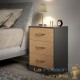 Lot de 2 Tables de chevet (de nuit) Moderne gris/bois 54 x 39 x 28cm 3 grands tiroirs