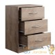 Table de chevet (de nuit) Moderne couleur chêne 54 x 39 x 28cm 3 grands tiroirs