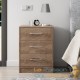 Lot de 2 Tables de chevet (de nuit) Moderne couleur chêne 54 x 39 x 28cm 3 grands tiroirs