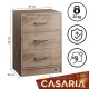 Lot de 2 Tables de chevet (de nuit) Moderne couleur chêne 54 x 39 x 28cm 3 grands tiroirs