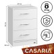 Lot de 2 Tables de chevet (de nuit) Moderne couleur blanche 54 x 39 x 28cm 3 grands tiroirs