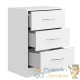 Lot de 2 Tables de chevet (de nuit) AVEC LED couleur blanche 54 x 39 x 28cm 3 grands tiroirs