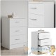 Lot de 2 Tables de chevet (de nuit) AVEC LED couleur blanche 54 x 39 x 28cm 3 grands tiroirs