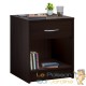 Table de chevet (de nuit) 1 Tiroir et 1 espace large Brun noir 40 X 50 X 35 cm