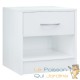 Table de chevet (de nuit) 1 Tiroir et 1 espace large Blanc 40 X 50 X 35 cm