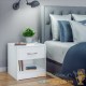 Lot de 2 Tables de chevet (de nuit) 1 Tiroir et 1 espace large Blanc 40 X 50 X 35 cm