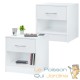 Lot de 2 Tables de chevet (de nuit) 1 Tiroir et 1 espace large Blanc 40 X 50 X 35 cm