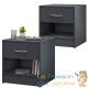 Lot de 2 Tables de chevet (de nuit) 1 Tiroir et 1 espace large Gris 40 X 50 X 35 cm