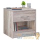 Lot de 2 Tables de chevet (de nuit) 1 Tiroir et 1 espace large couleur chêne 40 X 50 X 35 cm