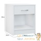 Lot de 2 Tables de chevet (de nuit) 1 Tiroir et 1 espace large blanc perle 40 X 50 X 35 cm