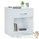 Lot de 2 Tables de chevet (de nuit) 1 Tiroir et 1 espace large blanc perle 40 X 50 X 35 cm