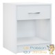 Lot de 2 Tables de chevet (de nuit) 1 Tiroir et 1 espace large blanc perle 40 X 50 X 35 cm