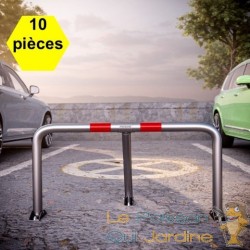 Lot de 10 Barrières de Parking Robuste et amovible: Protection Efficace contre les Intrus