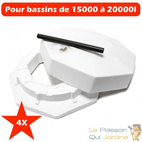 4 Systèmes Anti Gel Bassins De Jardin 40 cm Polystyère ( frigolite )