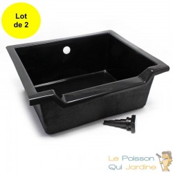 2 Bacs Cascades - Lames D'Eau Pour Décorer Votre Bassin De Jardin 68 cm 75 litres