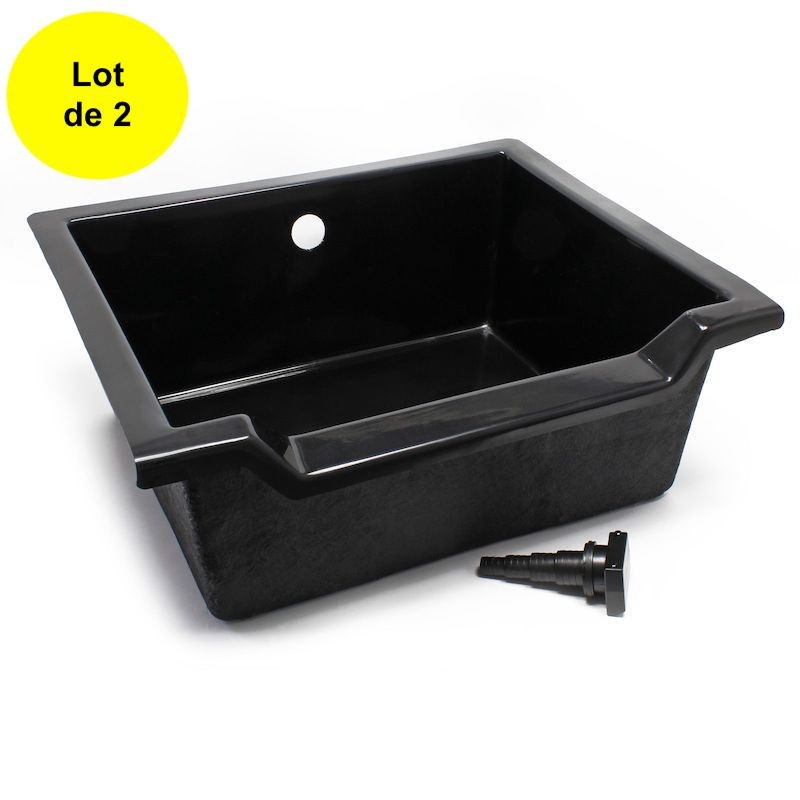 2 Bacs Cascades - Lames D'Eau Pour Décorer Votre Bassin De Jardin 68 cm 75 litres