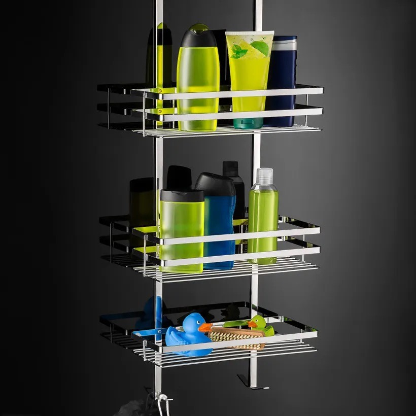 Étagère de douche 80 cm inox, moderne et classe