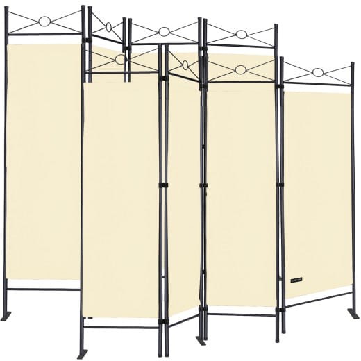 Lot de 2 Paravents 4 pans, crème, 180 X 160 cm pour chambre et salle de bains