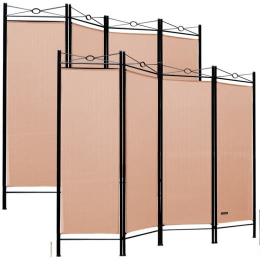 Lot de 2 Paravents 4 pans, rose, 180 X 160 cm pour chambre et salle de bains