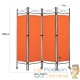 Paravent 4 pans, Orange, 180 X 160 cm pour chambre et salle de bains