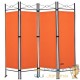 Lot de 2 Paravents 4 pans, Orange, 180 X 160 cm pour chambre et salle de bains