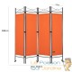 Lot de 2 Paravents 4 pans, Orange, 180 X 160 cm pour chambre et salle de bains