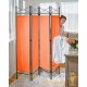 Lot de 2 Paravents 4 pans, Orange, 180 X 160 cm pour chambre et salle de bains