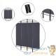 Paravent 4 pans, Gris Anthracite, 180 X 160 cm pour chambre et salle de bains