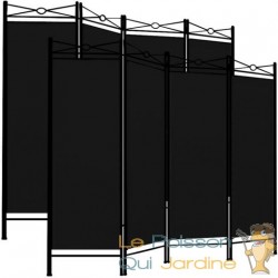 Lot de 2 Paravents 4 pans, Noir, 180 X 160 cm pour chambre et salle de bains