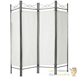 Paravent 4 pans, Blanc, 180 X 160 cm pour chambre et salle de bains