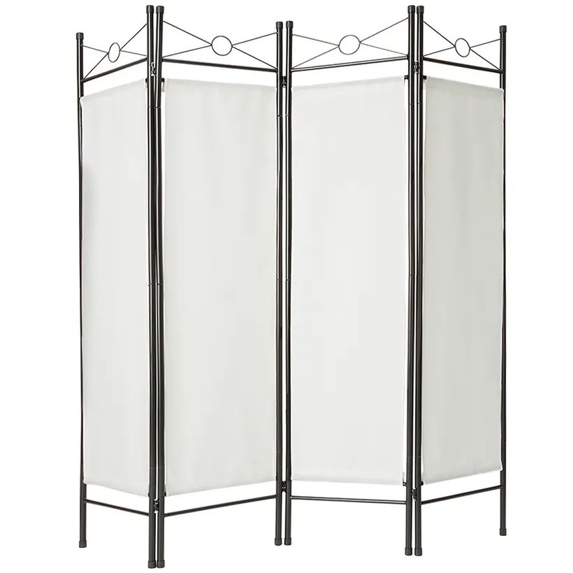 Paravent 4 pans, Blanc, 180 X 160 cm pour chambre et salle de bains