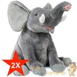 Lot de 2 Adorables Peluches Éléphant de 90 cm : Le Compagnon Doux et Ludique