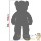 Ours en peluche nounours Taille XXL 150 cm de haut- Brun - Doux