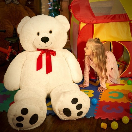 Ours en peluche nounours Taille XXL 150 cm de haut- Blanc - Doux