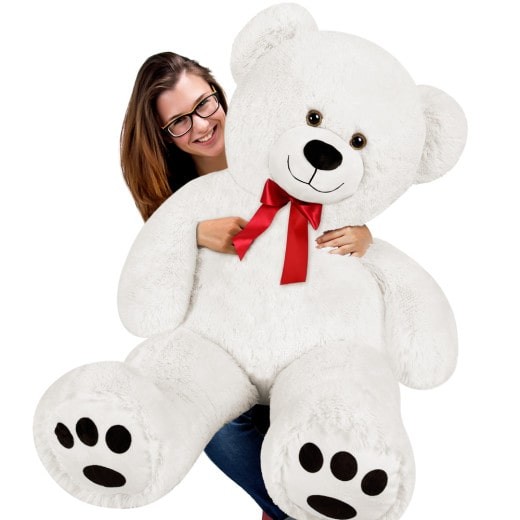 Ours en peluche nounours Taille XL 100 cm de haut- Blanc - Doux