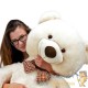 Lot de 2 Ours en peluche nounours Taille XL 100 cm de haut- Crème - Doux