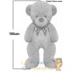 Lot de 2 Ours en peluche nounours Taille XL 100 cm de haut- Crème - Doux