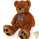 Ours en peluche nounours Taille XL 100 cm de haut- Brun - Doux